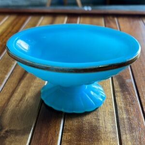 Vintage Avon, blue glass, pedestal soap dish​